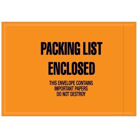 Bsc Preferred 4-1/2 x 6'' - ''Packing List Enclosed'' Envelopes, Style 1, 1000PK JMR10
